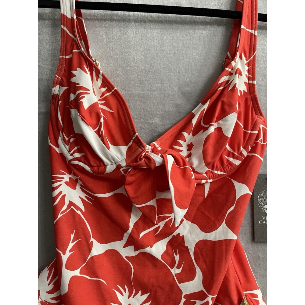 Vince Camuto Floral Print One Piece Swimsuit Size 6 New. Tangerine $134 - Picture 11 of 14